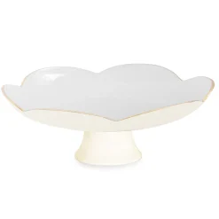 ENCANTO Amelia Pedestal Cake Plate Cream and White