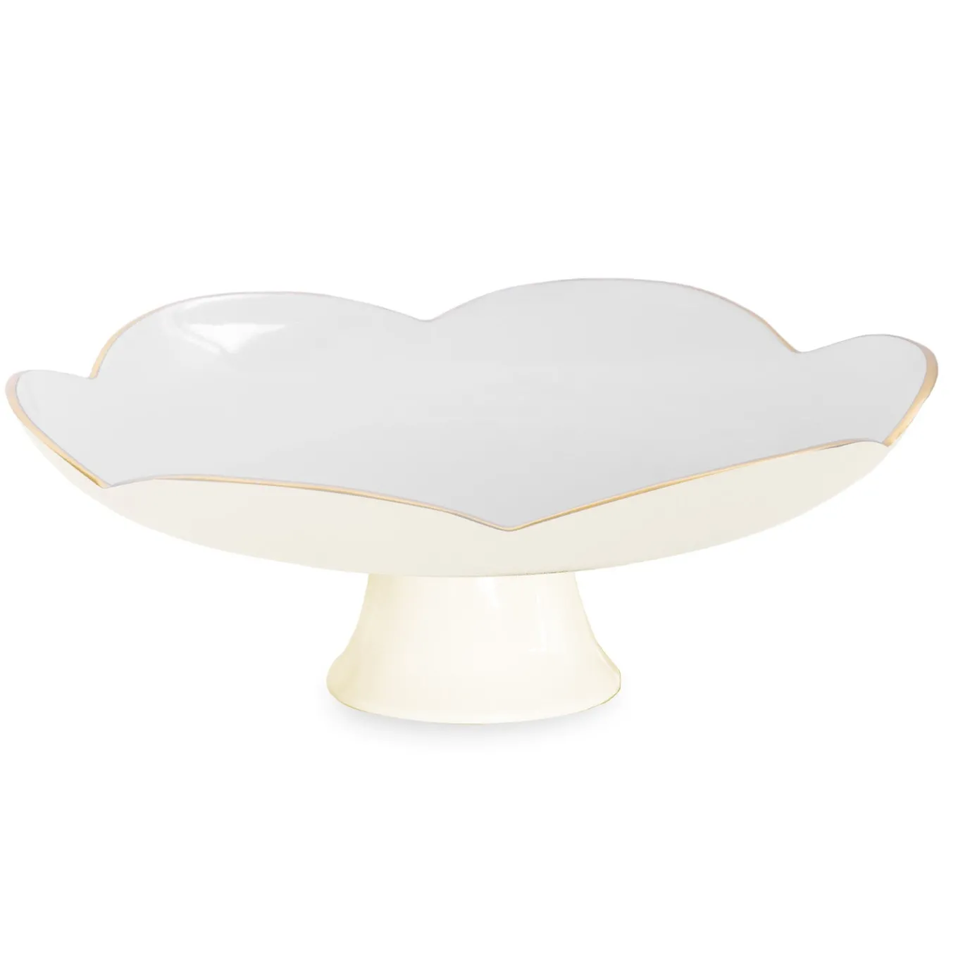 ENCANTO Amelia Pedestal Cake Plate Cream and White