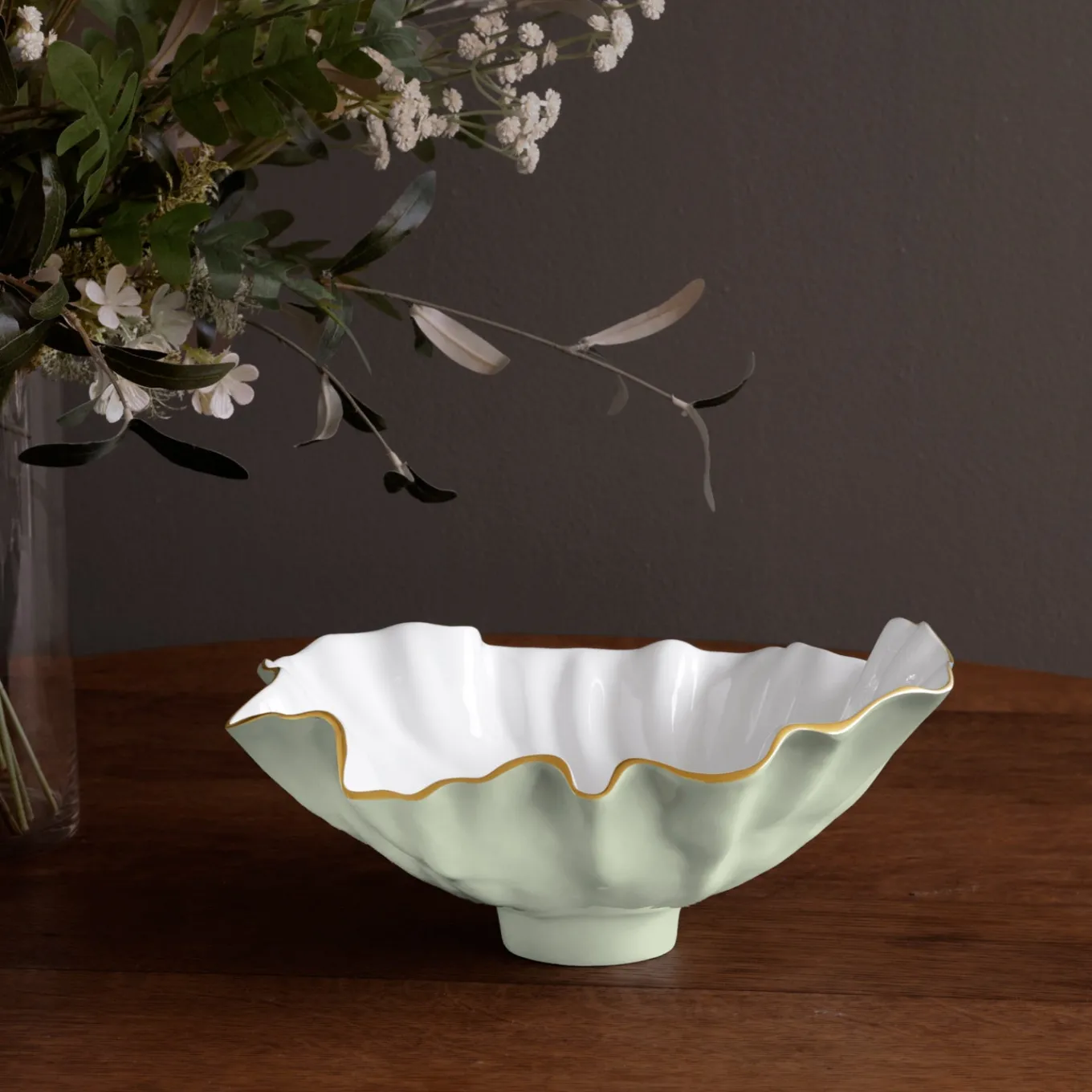 ENCANTO Bloom Medium Bowl (Pistachio and White)