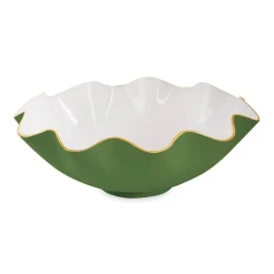 ENCANTO Carola Extra Large Bowl Leaf Green and White