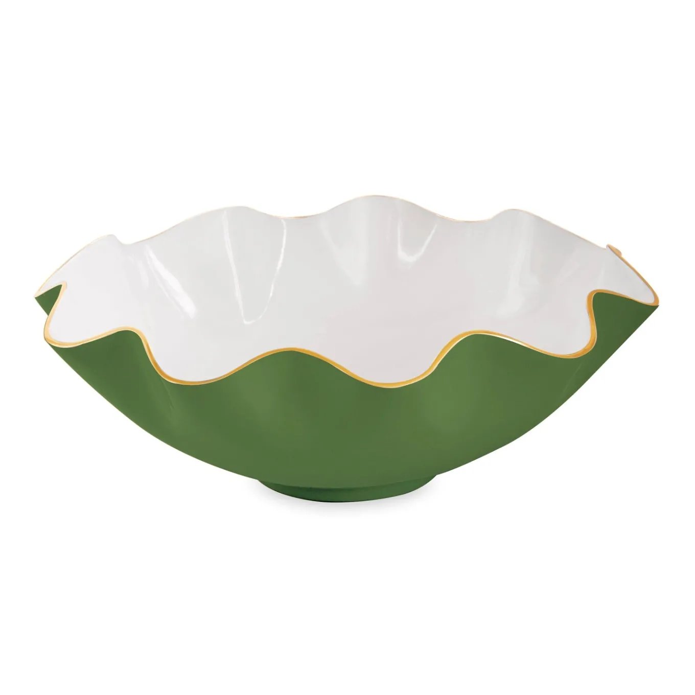 ENCANTO Carola Extra Large Bowl Leaf Green and White