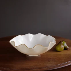 ENCANTO Carola Extra Large Bowl (Cream and White)
