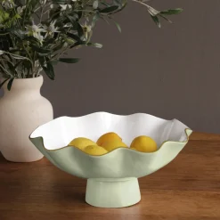 ENCANTO Carola Large Pedestal (Pistachio and White)