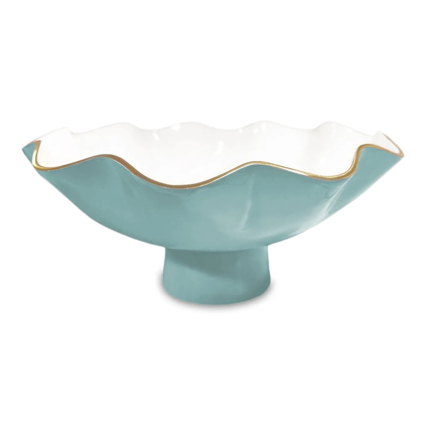 ENCANTO Carola Large Pedestal (Turquoise and White)