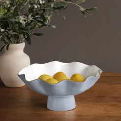 ENCANTO Carola Large Pedestal (Periwinkle and White)