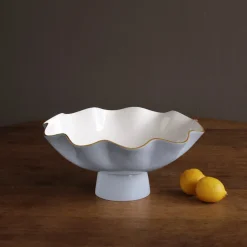 ENCANTO Carola Large Pedestal (Periwinkle and White)