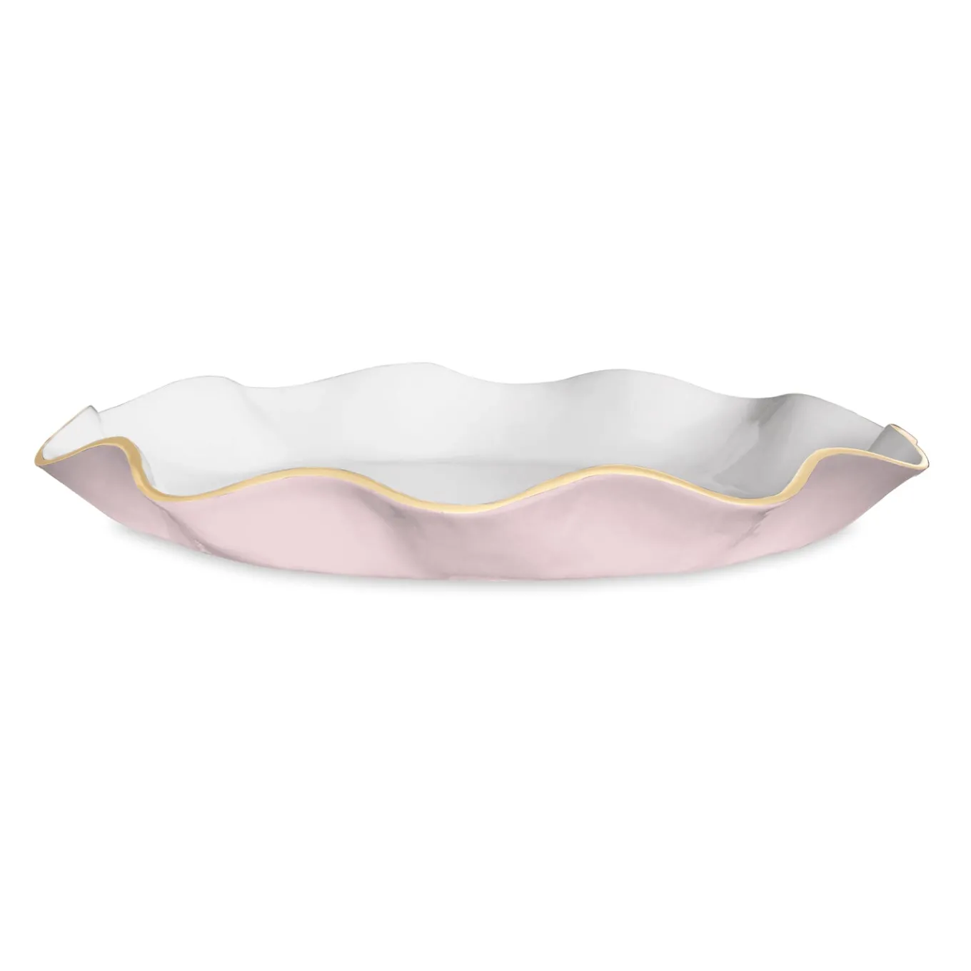 ENCANTO Carola Large Round Platter (Camellia and White)