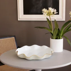 ENCANTO Carola Large Round Platter (Cream and White)