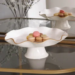 ENCANTO Carola Pedestal Cake Plate (Cream and White)