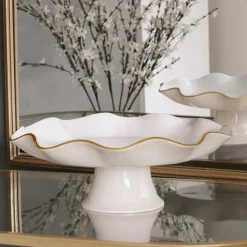 ENCANTO Carola Pedestal Cake Plate (Cream and White)