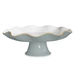 ENCANTO Carola Pedestal Cake Plate (Slate and White)
