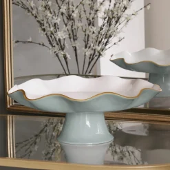 ENCANTO Carola Pedestal Cake Plate (Slate and White)