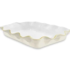 ENCANTO Carola Rectangle Casserole Holder (Cream and White)