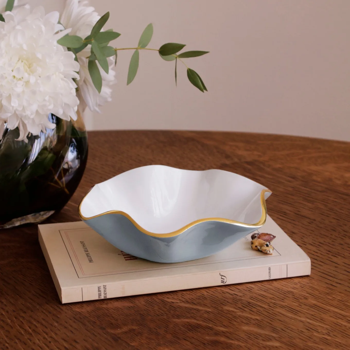 ENCANTO Carola Small Round Bowl Slate and White