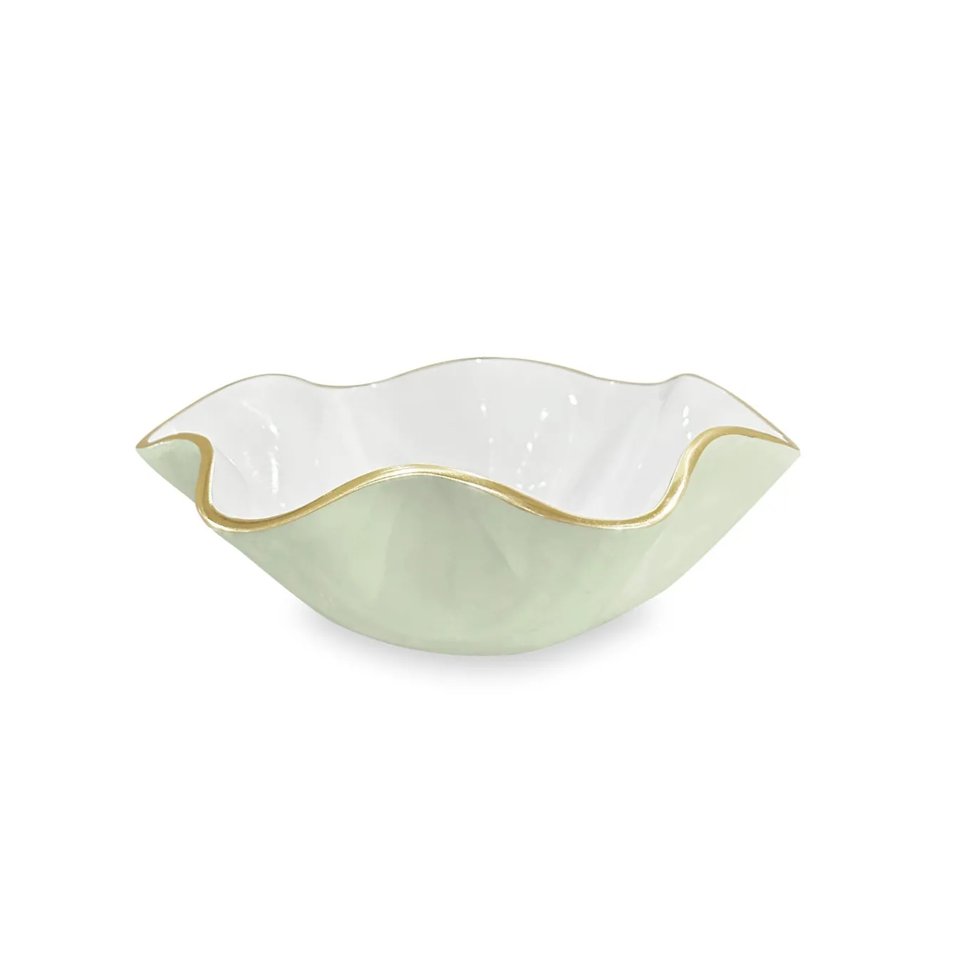 ENCANTO Carola Small Round Bowl (Pistachio and White)