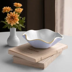 ENCANTO Carola Small Round Bowl (Periwinkle and White)