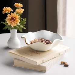 ENCANTO Carola Small Round Bowl (Cream and White)