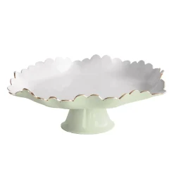 ENCANTO Colette Pedestal Cake Plate (Pistachio and White)