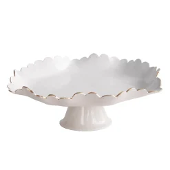 ENCANTO Colette Pedestal Cake Plate (Cream and White)