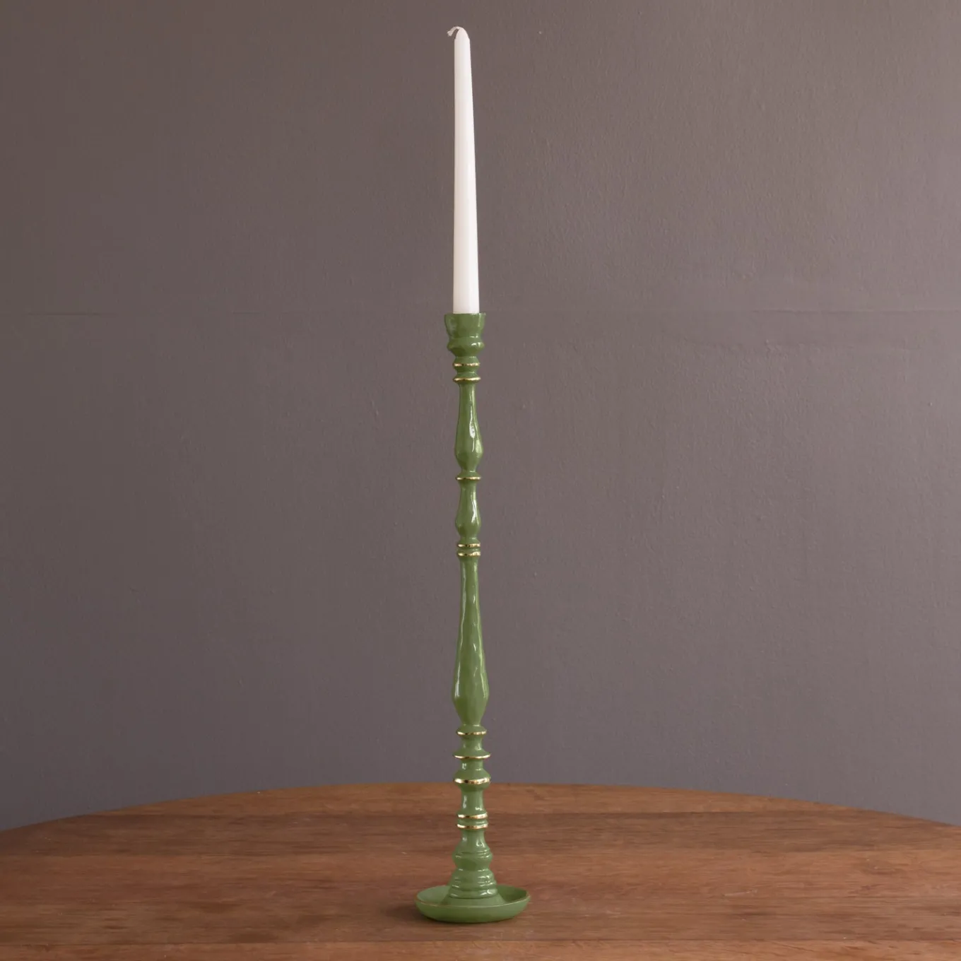 ENCANTO Crosby Large Candlestick Holder (Leaf Green)