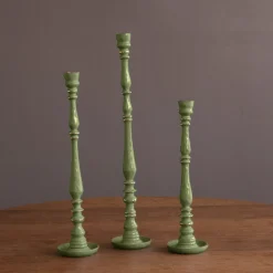 ENCANTO Crosby Small Candlestick Holder (Leaf Green)