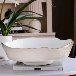 ENCANTO Dakota Large Bowl (Cream and White)