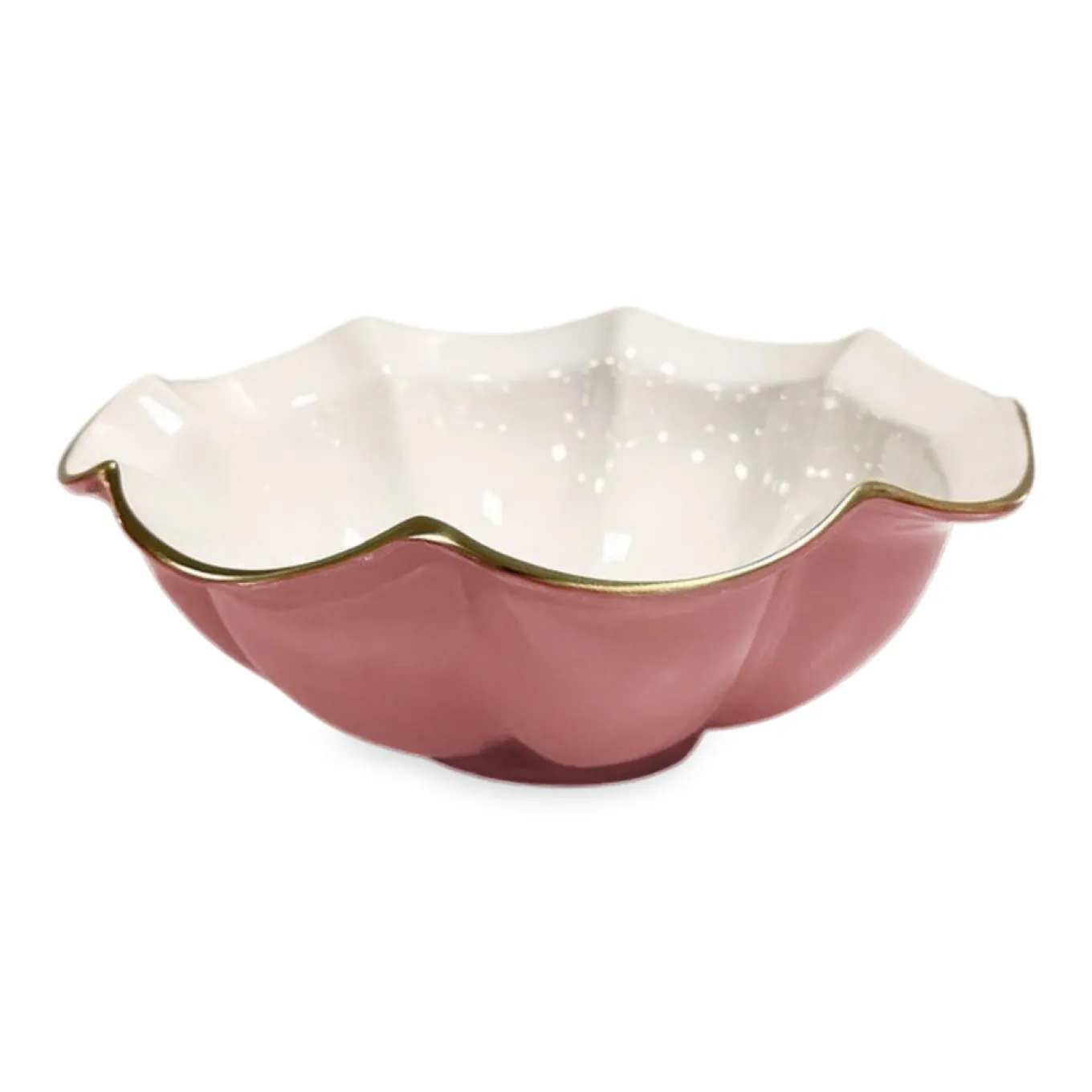 ENCANTO Devon Medium Bowl (Pink and White)