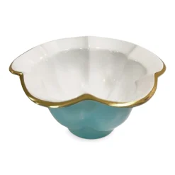 ENCANTO Devon Small Bowl (Turquoise and White)