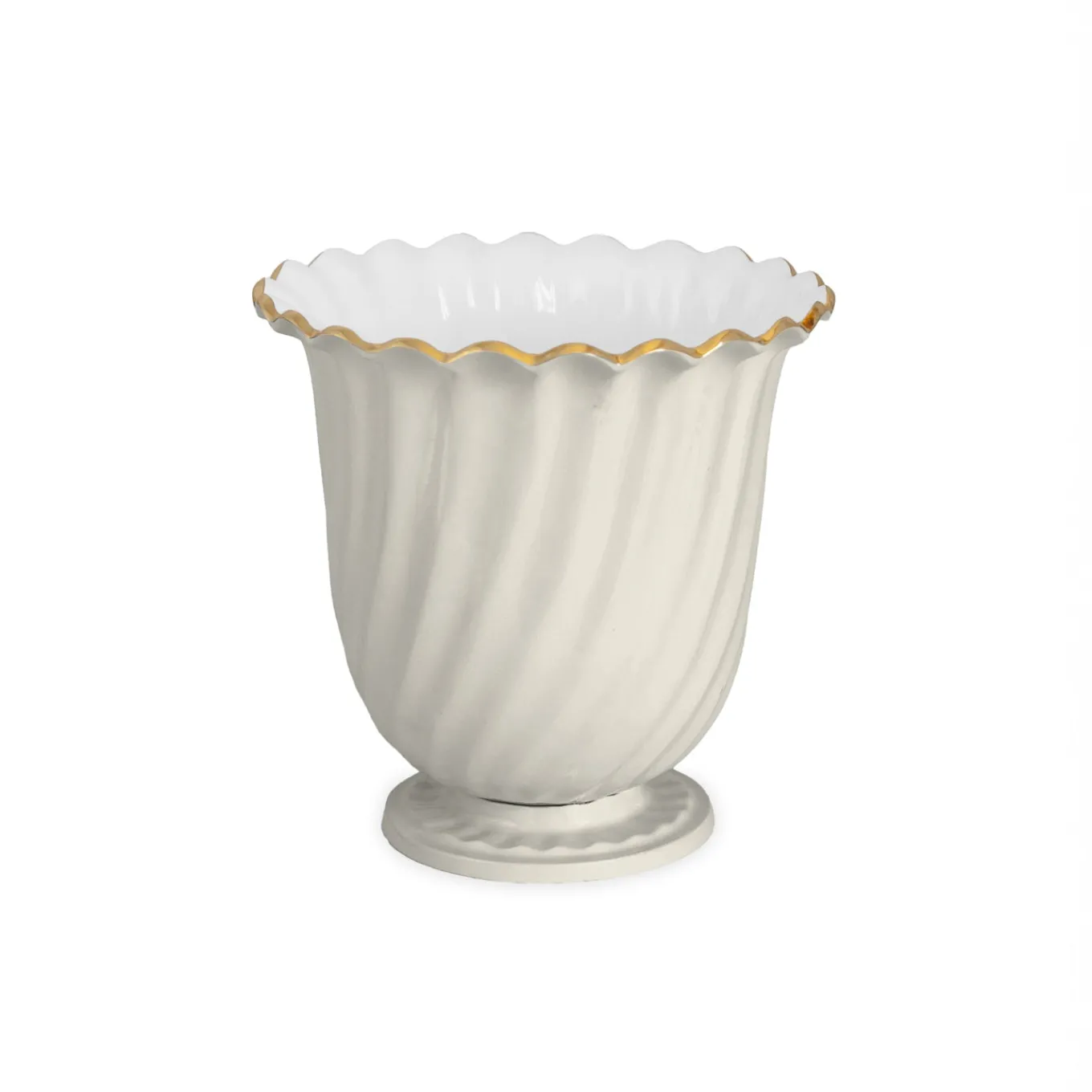 ENCANTO Swirl Vintage Ice Bucket Cream and White