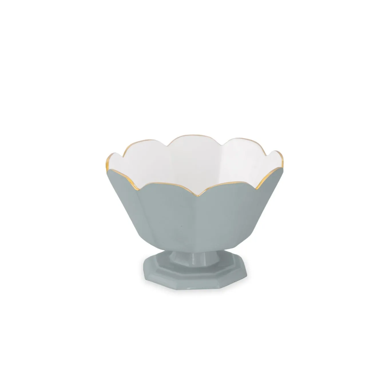 ENCANTO Vintage Faceted Pedestal Slate and White