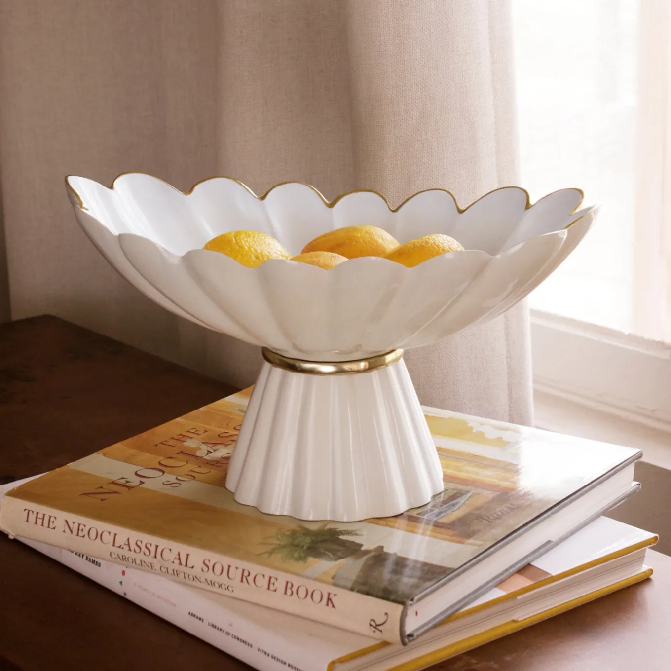 ENCANTO Vintage Hermes Pedestal Cream and White