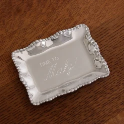 GIFTABLES Organic Pearl Rectangular Engraved Tray 