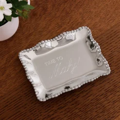 GIFTABLES Organic Pearl Rectangular Engraved Tray 
