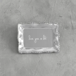 GIFTABLES Organic Pearl Rectangular Engraved Tray - love you a lot