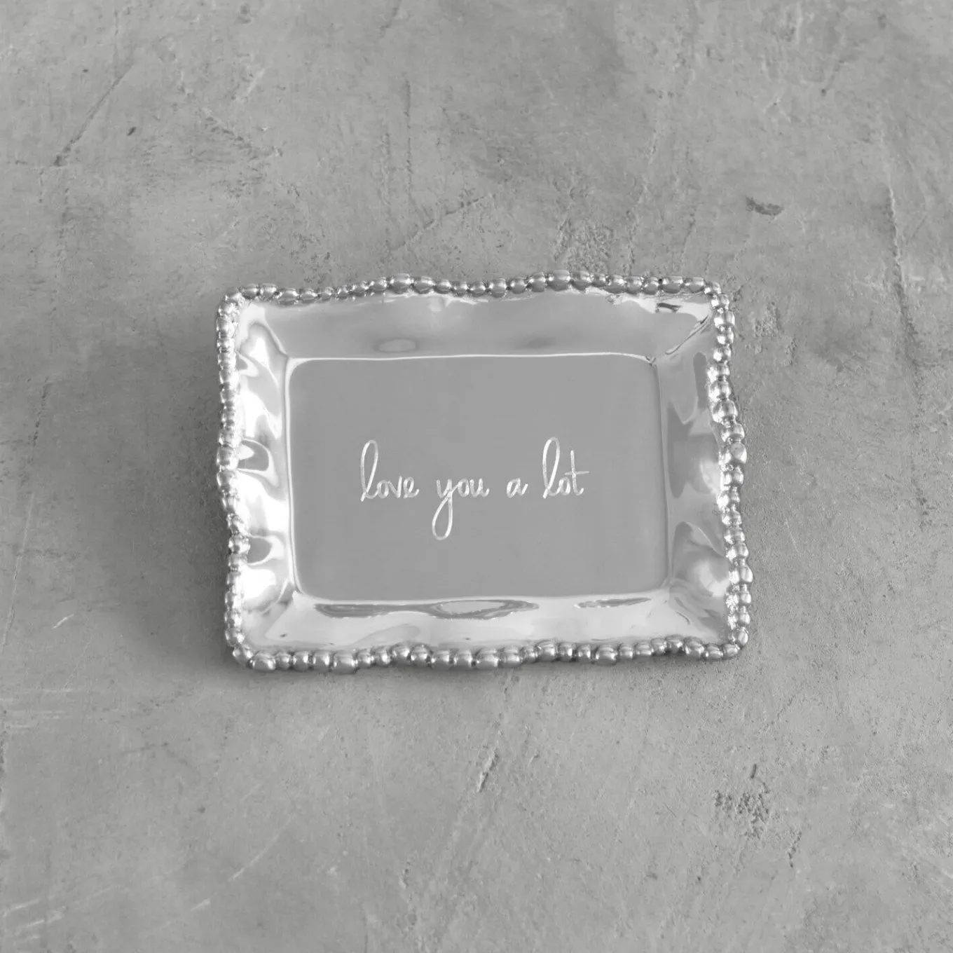 GIFTABLES Organic Pearl Rectangular Engraved Tray - love you a lot