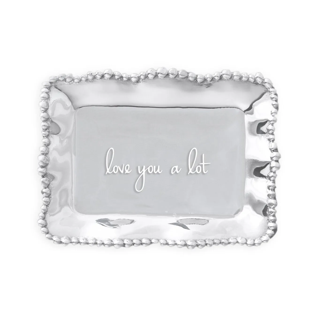 GIFTABLES Organic Pearl Rectangular Engraved Tray - love you a lot