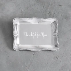 GIFTABLES Pearl Denisse Rectangular Engraved Tray - Thankful for You