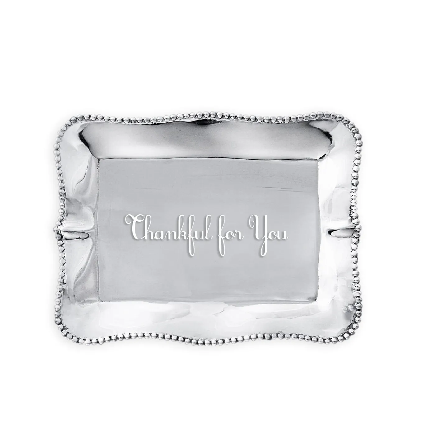 GIFTABLES Pearl Denisse Rectangular Engraved Tray - Thankful for You