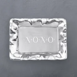 GIFTABLES Vento Rectangular Engraved Tray- XOXO