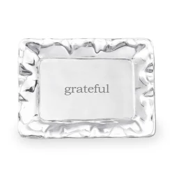 GIFTABLES Vento Rectangular Engraved Tray ("grateful")