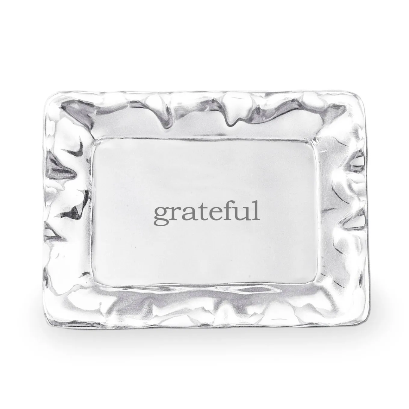 GIFTABLES Vento Rectangular Engraved Tray ("grateful")