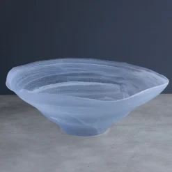 GLASS Alabaster Wave Extra Large Bowl (Clear and Blue)