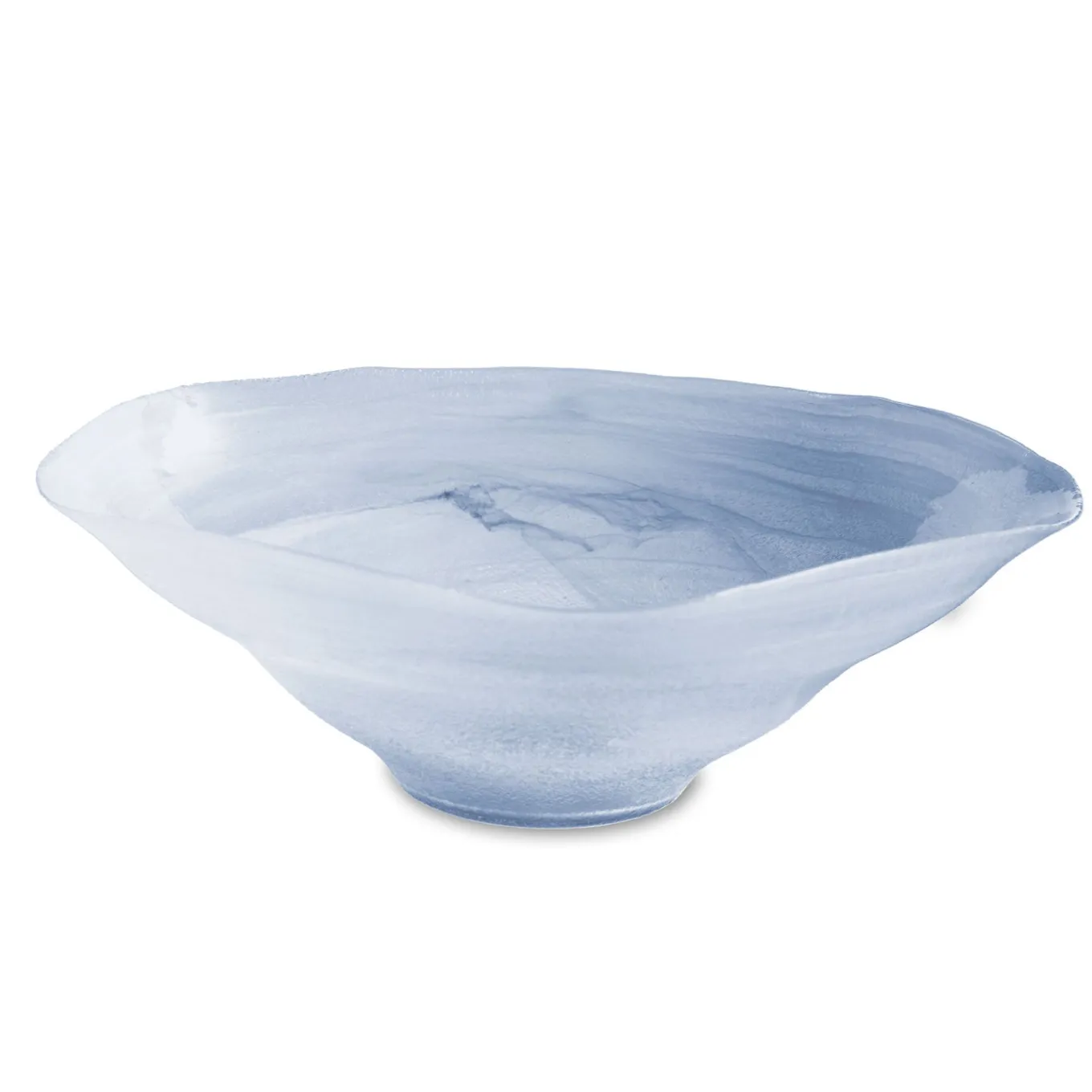 GLASS Alabaster Wave Extra Large Bowl (Clear and Blue)