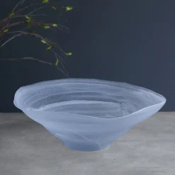 GLASS Alabaster Wave Extra Large Bowl (Clear and Blue)