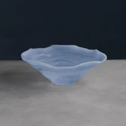GLASS Alabaster Wave Large Bowl (Clear and Blue)