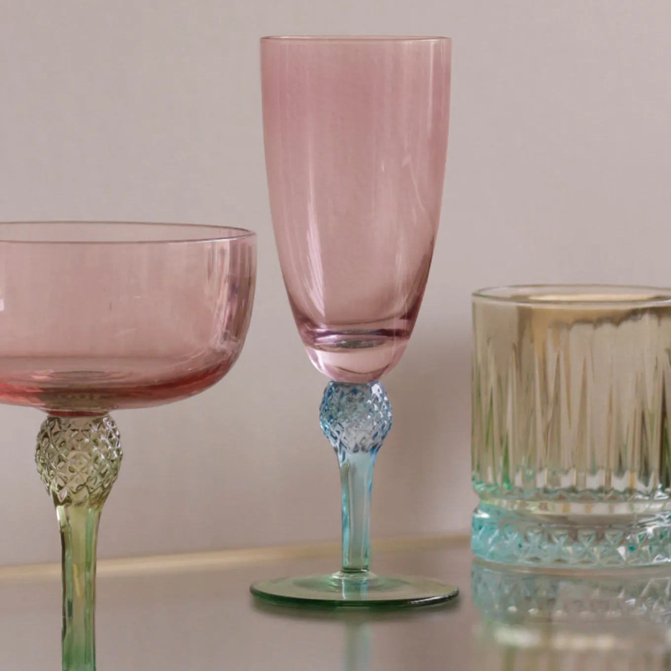 GLASS Aquarelle Flute Set of 4 (Multi)