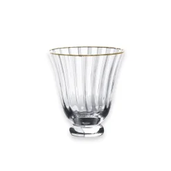 GLASS Audrey Stemless All Purpose Glass with Gold Rim Set of 4 (Clear