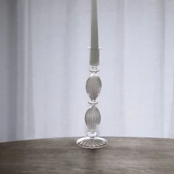 GLASS Cambridge Beryl 10" Candlestick Holder Set of 2 (Clear)