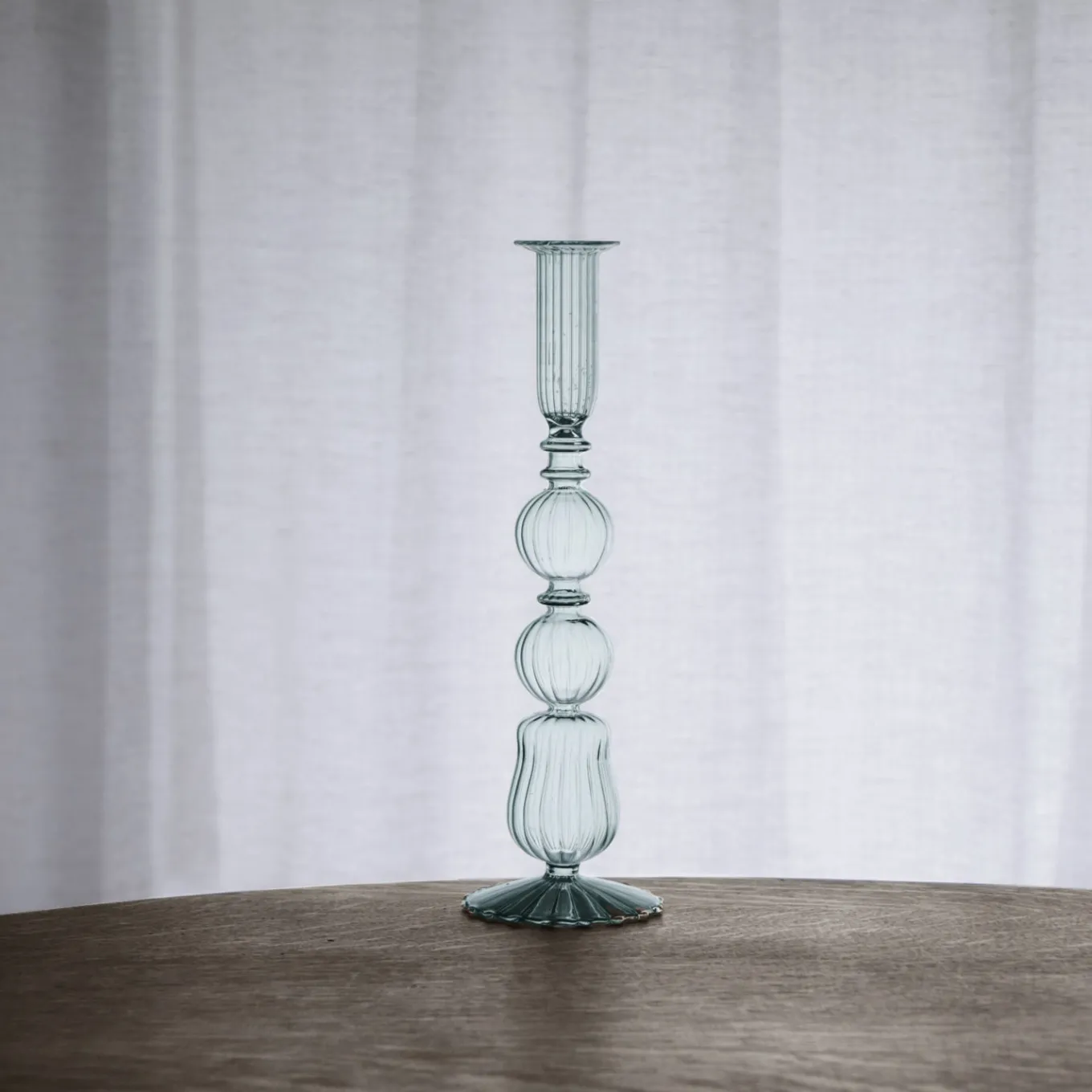 GLASS Cambridge Emma 10.5" Candlestick Holder Set of 2 (Light Green)