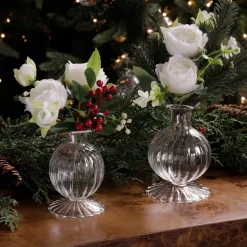 GLASS Cambridge Louise 5" Bud Vase Set of 2 (Clear)